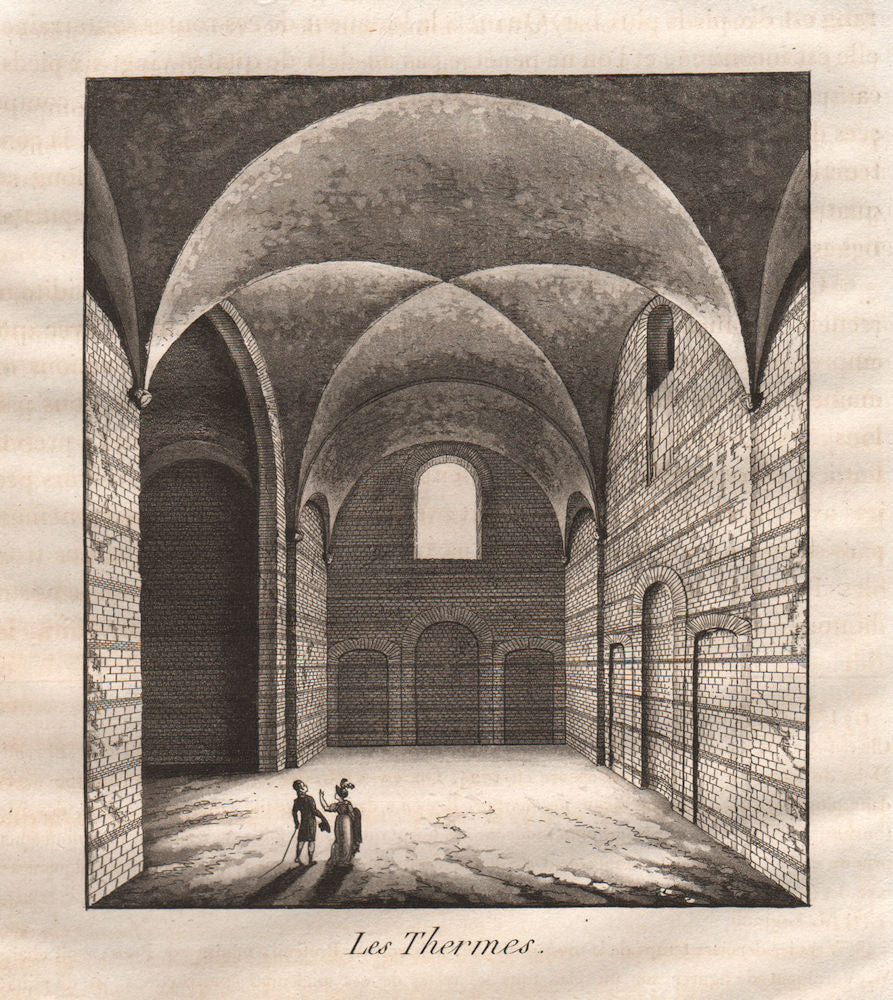 PARIS. Les Thermes. Aquatint 1808 old antique vintage print picture